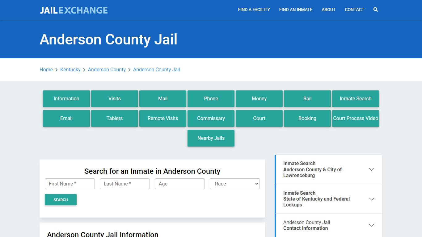 Anderson County Jail Roster Lookup, KY, Inmate Search